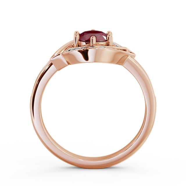 Halo Ruby and Diamond 0.91ct Ring 18K Rose Gold - Sileby CL35GEM_RG_RU_UP