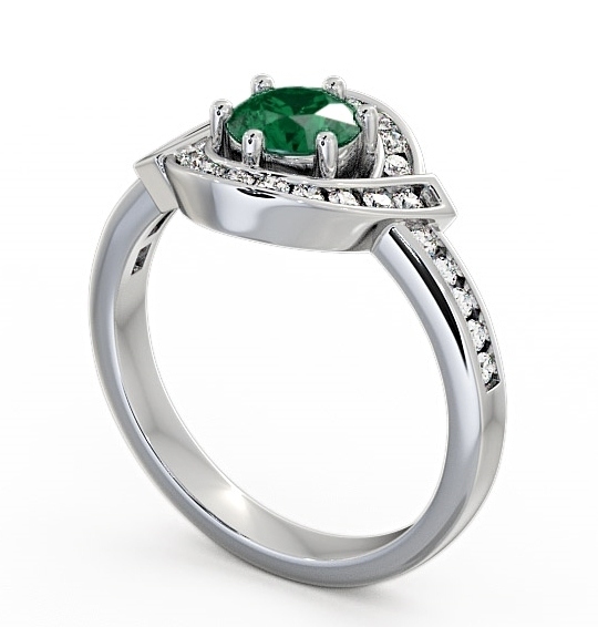 Halo Emerald and Diamond 0.74ct Ring 18K White Gold CL35GEM_WG_EM_THUMB1