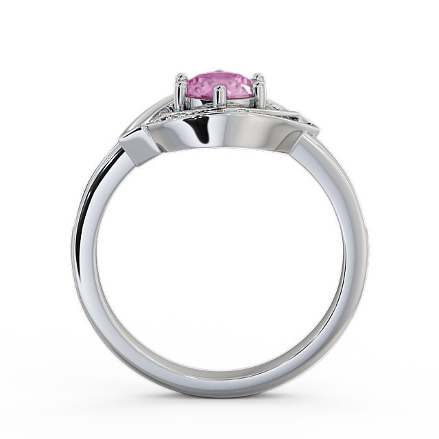 Halo Pink Sapphire and Diamond 0.91ct Ring Platinum - Sileby CL35GEM_WG_PS_UP