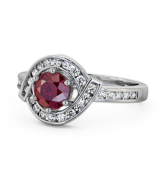  Halo Ruby and Diamond 0.91ct Ring 18K White Gold - Sileby CL35GEM_WG_RU_THUMB2 
