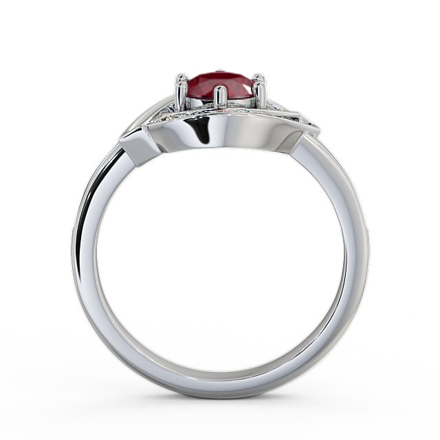 Halo Ruby and Diamond 0.91ct Ring 18K White Gold - Sileby CL35GEM_WG_RU_UP