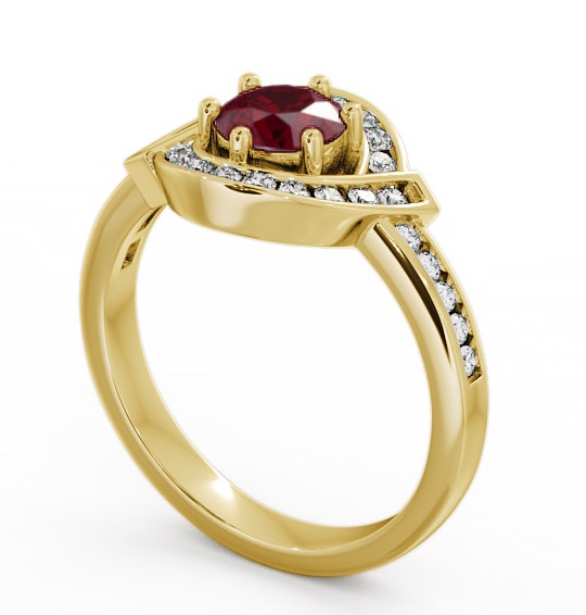  Halo Ruby and Diamond 0.91ct Ring 18K Yellow Gold - Sileby CL35GEM_YG_RU_THUMB1 