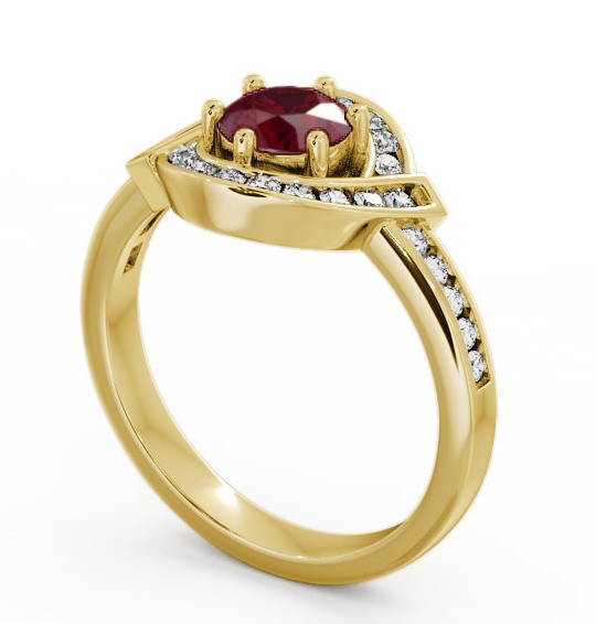 Halo Ruby and Diamond 0.91ct Ring 18K Yellow Gold CL35GEM_YG_RU_THUMB1