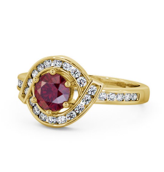  Halo Ruby and Diamond 0.91ct Ring 9K Yellow Gold - Sileby CL35GEM_YG_RU_THUMB2 