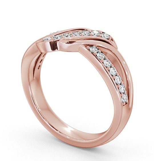 Half Eternity Round Diamond 0.21ct Crossover Ring 18K Rose Gold CL36_RG_THUMB1