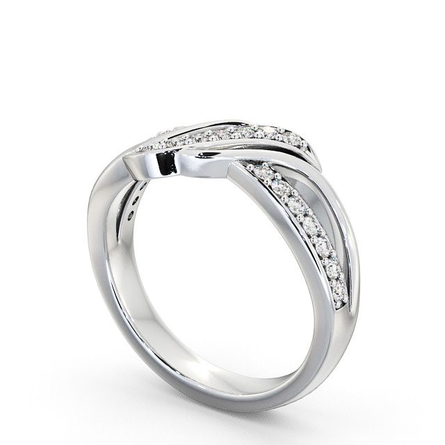 Half Eternity Round Diamond 0.21ct Ring 18K White Gold - Bremere CL36_WG_SIDE