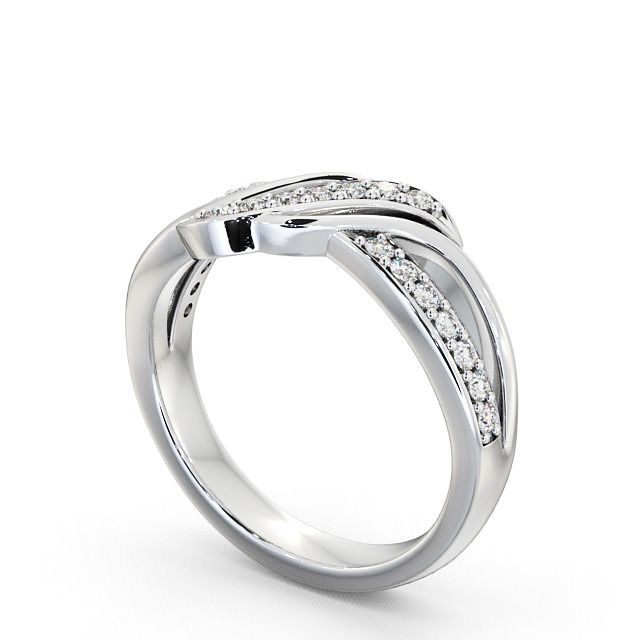 Half Eternity Round Diamond 0.21ct Ring 9K White Gold - Bremere CL36_WG_SIDE