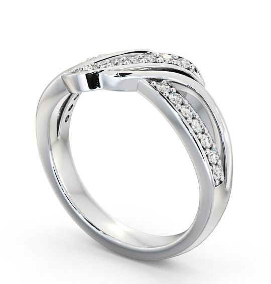 Half Eternity Round Diamond 0.21ct Crossover Ring 9K White Gold CL36_WG_THUMB1 