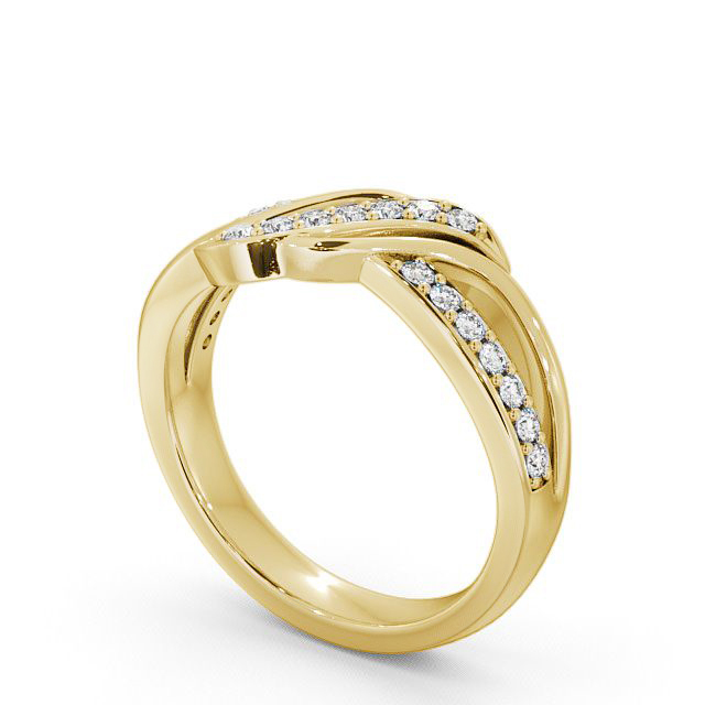 Half Eternity Round Diamond 0.21ct Ring 9K Yellow Gold - Bremere CL36_YG_SIDE
