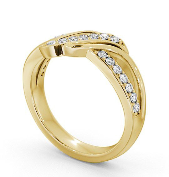 Half Eternity Round Diamond 0.21ct Crossover Ring 9K Yellow Gold CL36_YG_THUMB1 