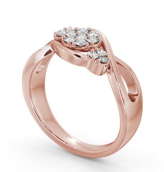 Cluster Round Diamond 0.20ct Offset Design Ring 18K Rose Gold CL37_RG_THUMB1