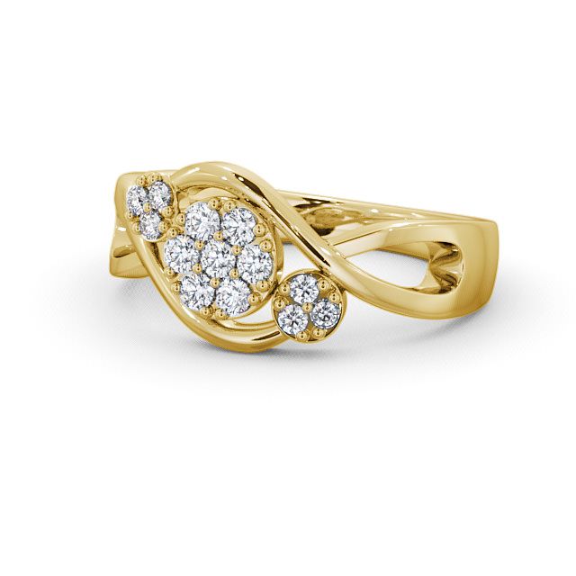 Cluster Round Diamond 0.20ct Ring 9K Yellow Gold - Dalderby CL37_YG_FLAT