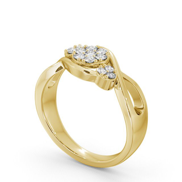 Cluster Round Diamond 0.20ct Ring 9K Yellow Gold - Dalderby CL37_YG_SIDE