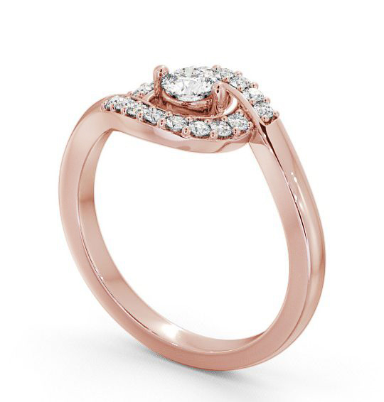 Cluster Round Diamond 0.36ct Sweeping Halo Ring 18K Rose Gold CL38_RG_THUMB1