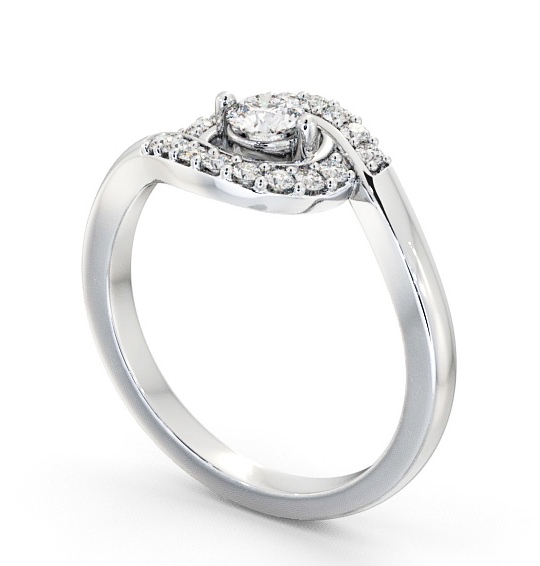 Cluster Round Diamond 0.36ct Sweeping Halo Ring 18K White Gold CL38_WG_THUMB1