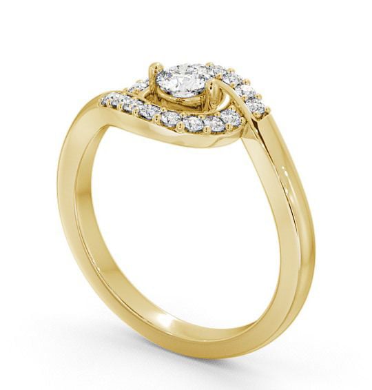 Cluster Round Diamond 0.36ct Sweeping Halo Ring 18K Yellow Gold CL38_YG_THUMB1 