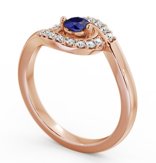  Cluster Blue Sapphire and Diamond 0.36ct Ring 18K Rose Gold - Calder CL38GEM_RG_BS_THUMB1 