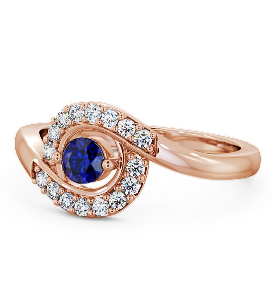  Cluster Blue Sapphire and Diamond 0.36ct Ring 18K Rose Gold - Calder CL38GEM_RG_BS_THUMB2 