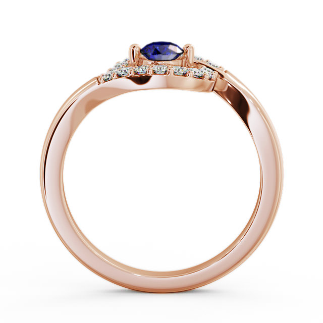 Cluster Blue Sapphire and Diamond 0.36ct Ring 18K Rose Gold - Calder CL38GEM_RG_BS_UP