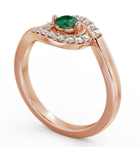  Cluster Emerald and Diamond 0.33ct Ring 9K Rose Gold - Calder CL38GEM_RG_EM_THUMB1 
