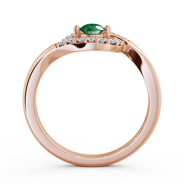 Cluster Emerald and Diamond 0.33ct Ring 18K Rose Gold - Calder CL38GEM_RG_EM_UP