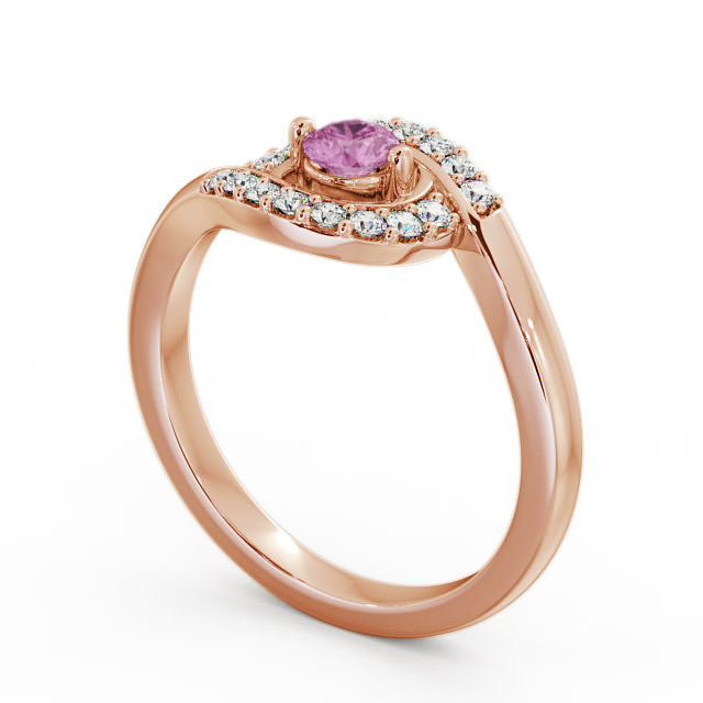 Cluster Pink Sapphire and Diamond 0.36ct Ring 18K Rose Gold - Calder CL38GEM_RG_PS_SIDE