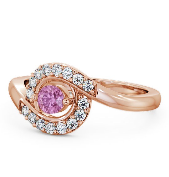  Cluster Pink Sapphire and Diamond 0.36ct Ring 18K Rose Gold - Calder CL38GEM_RG_PS_THUMB2 