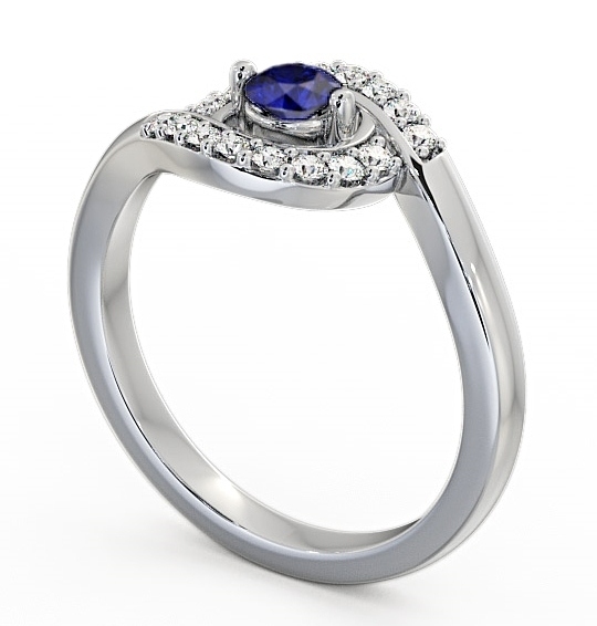 Cluster Blue Sapphire and Diamond 0.36ct Ring Palladium CL38GEM_WG_BS_THUMB1