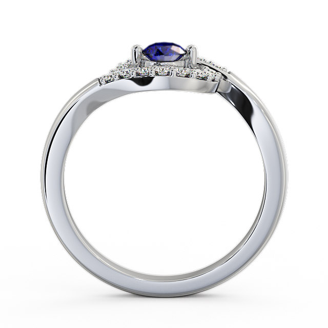 Cluster Blue Sapphire and Diamond 0.36ct Ring 9K White Gold - Calder CL38GEM_WG_BS_UP