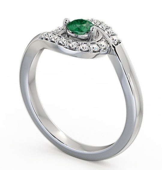 Cluster Emerald and Diamond 0.33ct Ring 18K White Gold CL38GEM_WG_EM_THUMB1 