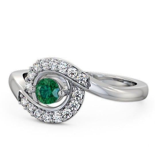  Cluster Emerald and Diamond 0.33ct Ring Platinum - Calder CL38GEM_WG_EM_THUMB2 