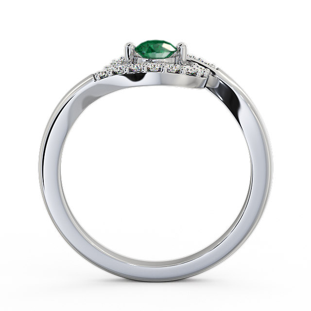 Cluster Emerald and Diamond 0.33ct Ring 9K White Gold - Calder CL38GEM_WG_EM_UP