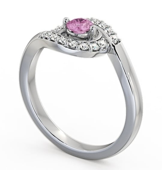 Cluster Pink Sapphire and Diamond 0.36ct Ring Palladium - Calder CL38GEM_WG_PS_THUMB1