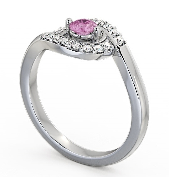 Cluster Pink Sapphire and Diamond 0.36ct Ring Platinum CL38GEM_WG_PS_THUMB1