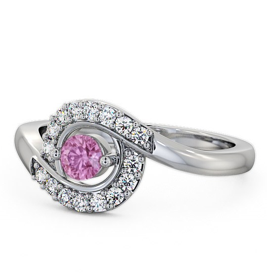  Cluster Pink Sapphire and Diamond 0.36ct Ring Palladium - Calder CL38GEM_WG_PS_THUMB2 