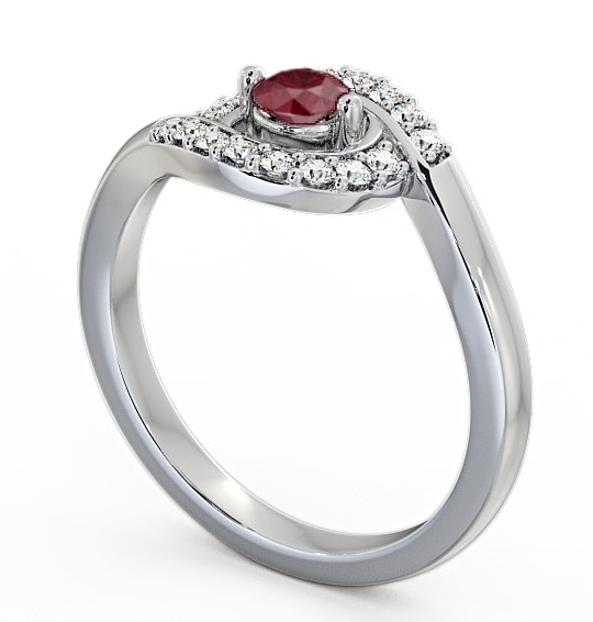 Cluster Ruby and Diamond 0.36ct Ring 9K White Gold CL38GEM_WG_RU_THUMB1