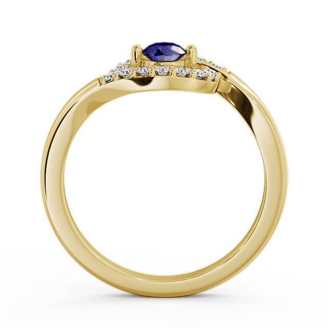 Cluster Blue Sapphire and Diamond 0.36ct Ring 18K Yellow Gold - Calder CL38GEM_YG_BS_UP