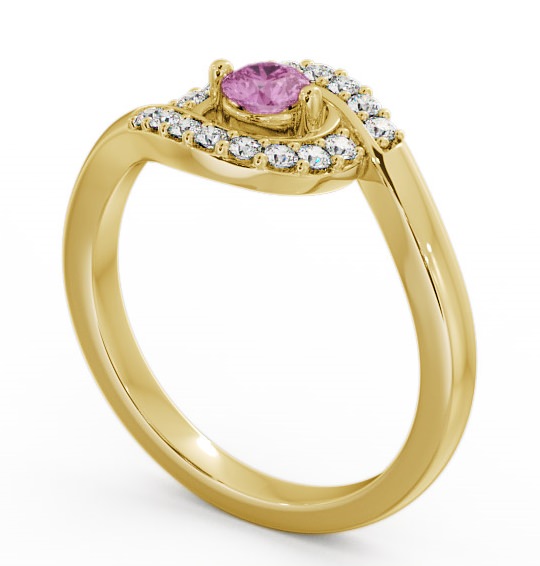  Cluster Pink Sapphire and Diamond 0.36ct Ring 18K Yellow Gold - Calder CL38GEM_YG_PS_THUMB1 