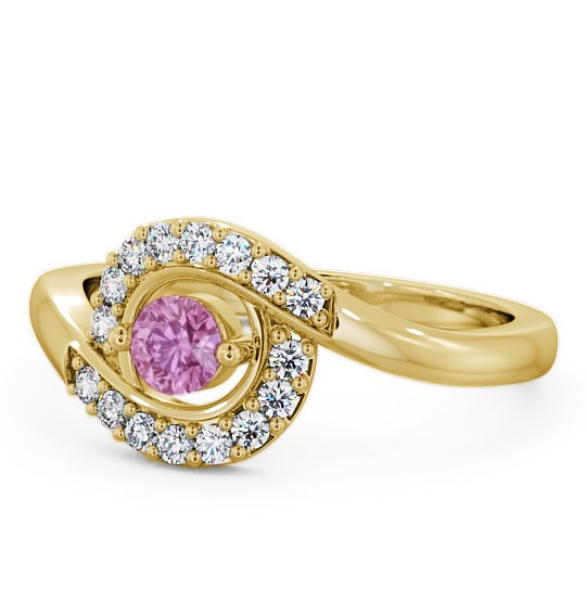  Cluster Pink Sapphire and Diamond 0.36ct Ring 18K Yellow Gold - Calder CL38GEM_YG_PS_THUMB2 