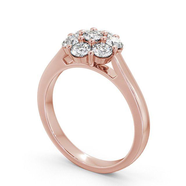 Cluster Diamond Ring 9K Rose Gold - Grais CL3_RG_SIDE