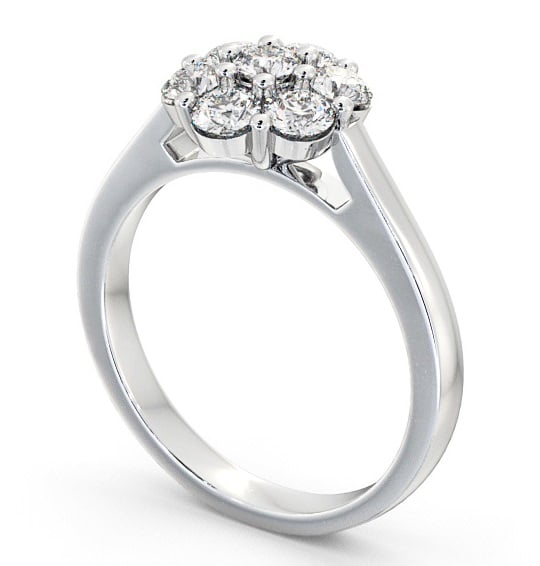 Cluster Diamond Floral Design Ring 18K White Gold CL3_WG_THUMB1 