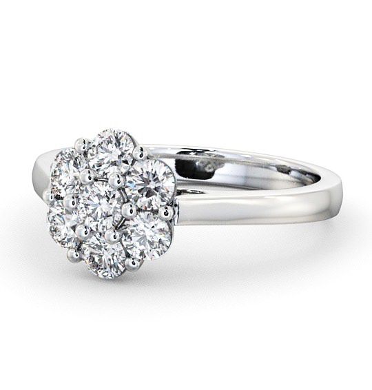 Cluster Diamond Floral Design Ring 9K White Gold CL3_WG_THUMB2 