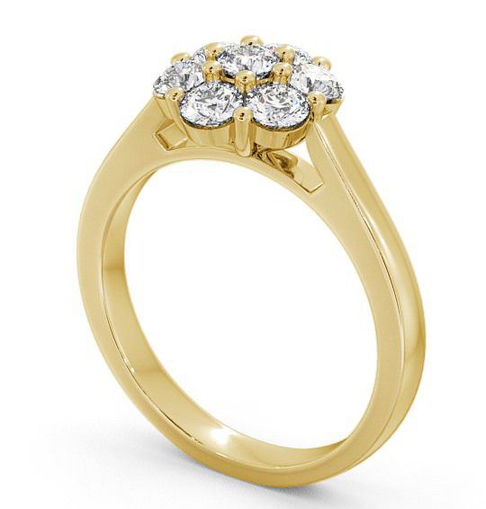 Cluster Diamond Floral Design Ring 18K Yellow Gold CL3_YG_THUMB1