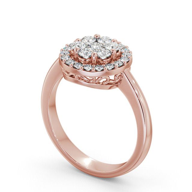 Cluster Round Diamond 0.58ct Ring 9K Rose Gold - Anmore CL41_RG_SIDE