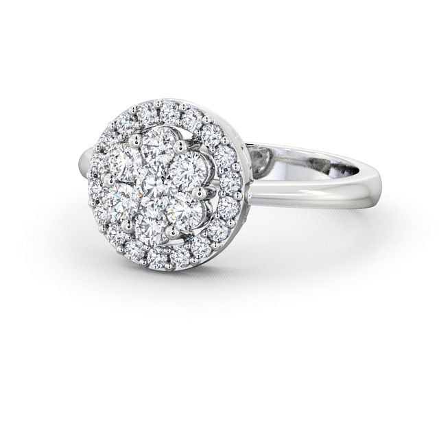 Cluster Round Diamond 0.58ct Ring 9K White Gold - Anmore CL41_WG_FLAT