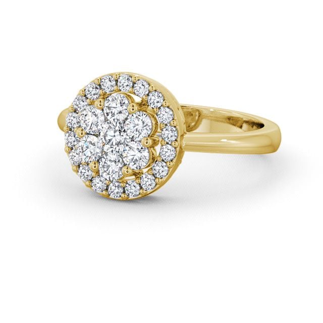 Cluster Round Diamond 0.58ct Ring 18K Yellow Gold - Anmore CL41_YG_FLAT