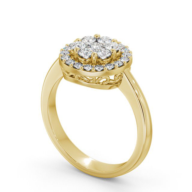 Cluster Round Diamond 0.58ct Ring 9K Yellow Gold - Anmore CL41_YG_SIDE