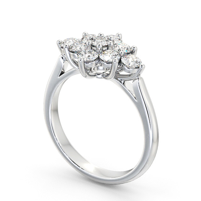 Cluster Diamond Ring Platinum - Marple CL42_WG_SIDE