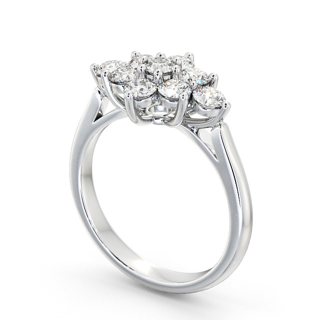 Cluster Diamond Ring 18K White Gold Marple