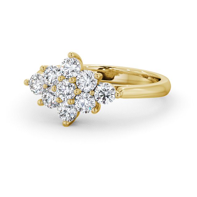 Cluster Diamond Ring 9K Yellow Gold - Marple CL42_YG_FLAT
